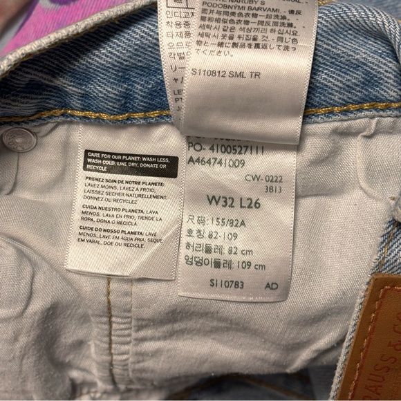 Levi’s 501 Rialto Jean Project Lightwash Pink Floral Hand Painted Jeans W32 L26 - Picture 5 of 8